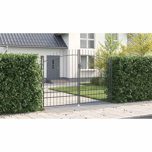 Doppeltor Grau 299,5x249,5 cm Stahl