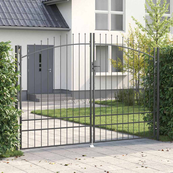 Doppeltor Grau 299,5x249,5 cm Stahl