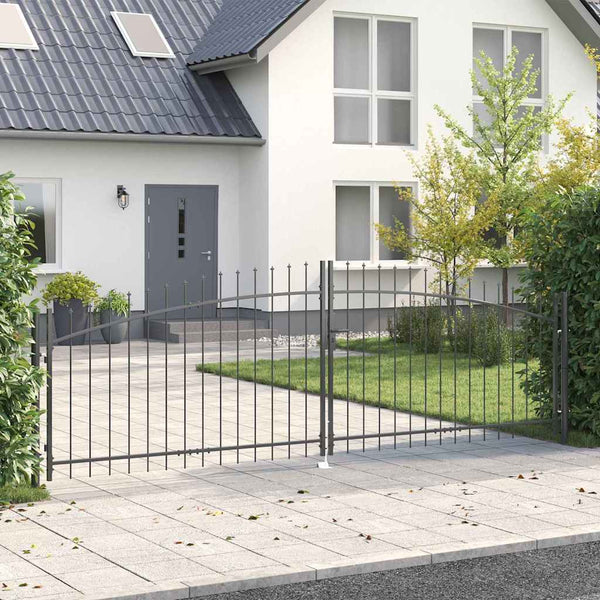Doppeltor Woerden Grau 400 cm mit Schloss