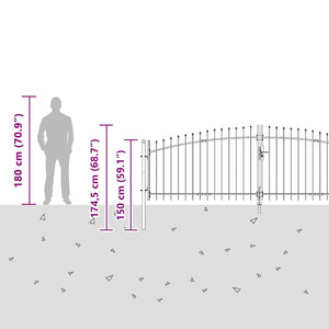 Doppeltor Woerden Grau 400 cm mit Schloss