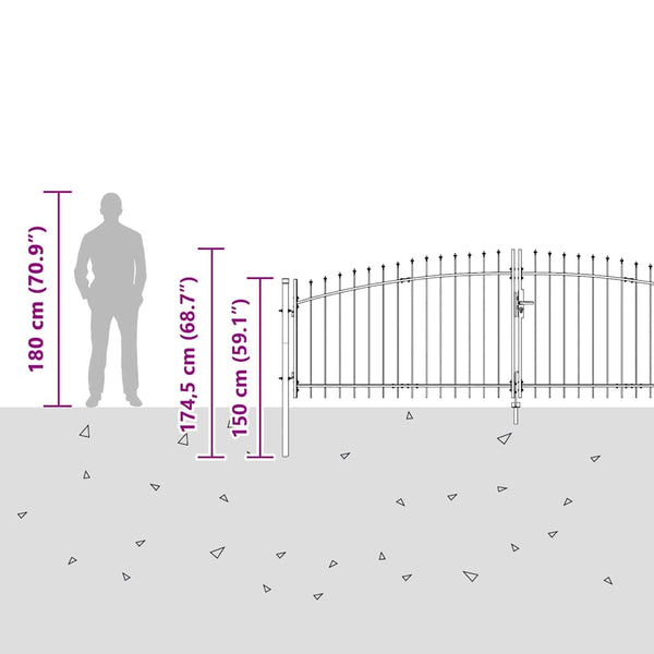 Doppeltor Woerden Grau 400 cm mit Schloss