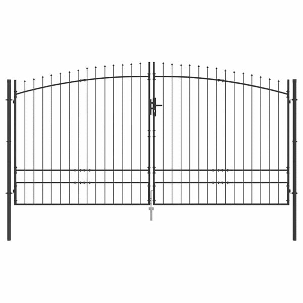 Doppeltor Woerden Grau 400x249,5 cm Stahl