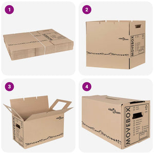 Umzugsboxen mit Speicher, 20er-Set