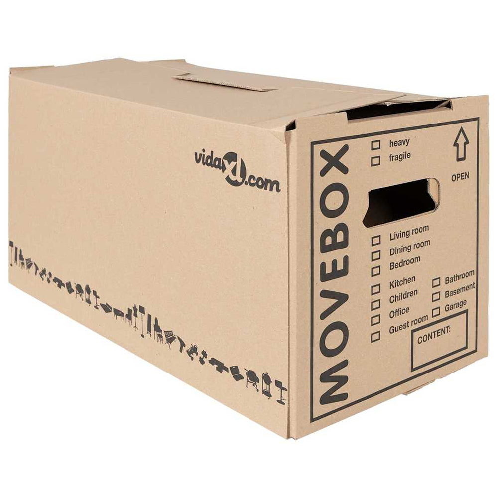 vidaXL Carton de déménagement avec rangement 20 pcs Naturel 59 x 31,5 x 31,5 cm Carton