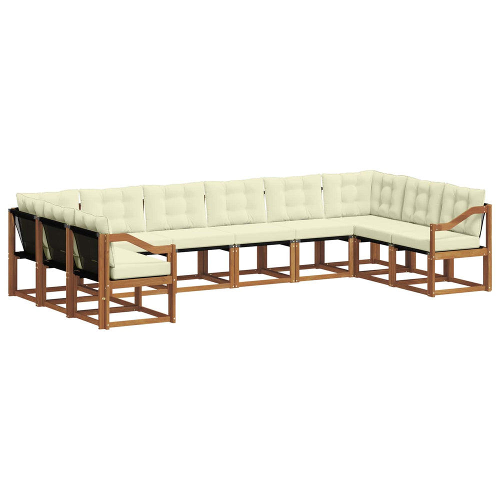 Outdoor Sofagarnitur mit Kissen, 10-teilig