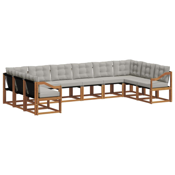 Outdoor Sofagarnitur mit Kissen, 10-teilig