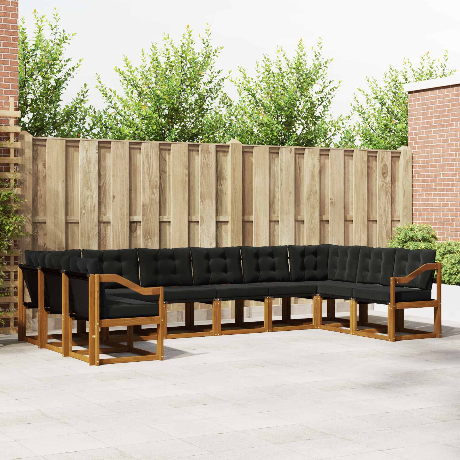 Outdoor Sofagarnitur mit Kissen, 10-teilig