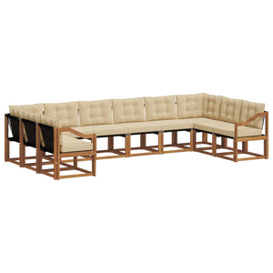 Outdoor Sofagarnitur mit Kissen, 10-teilig