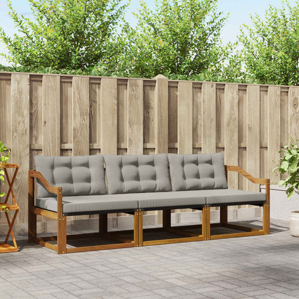 Outdoor Sofagarnitur mit Kissen, 3-teilig