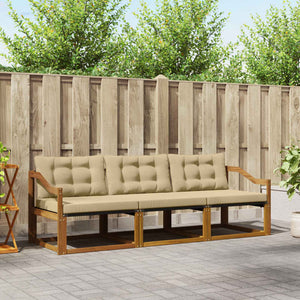 Outdoor Sofagarnitur 3-teilig Akazie Natur Beige