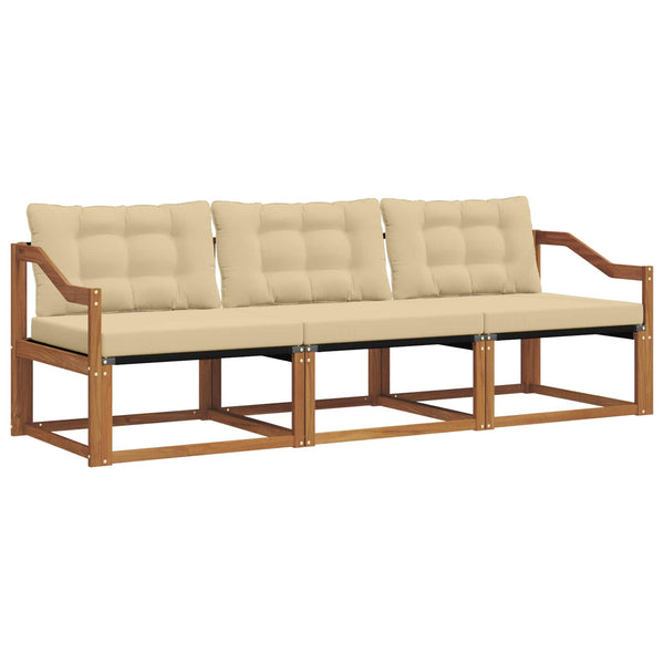 Outdoor Sofagarnitur 3-teilig Akazie Natur Beige