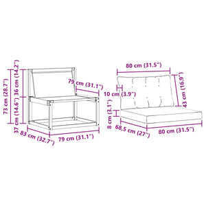 Outdoor Sofagarnitur 3-teilig Akazie Natur Beige