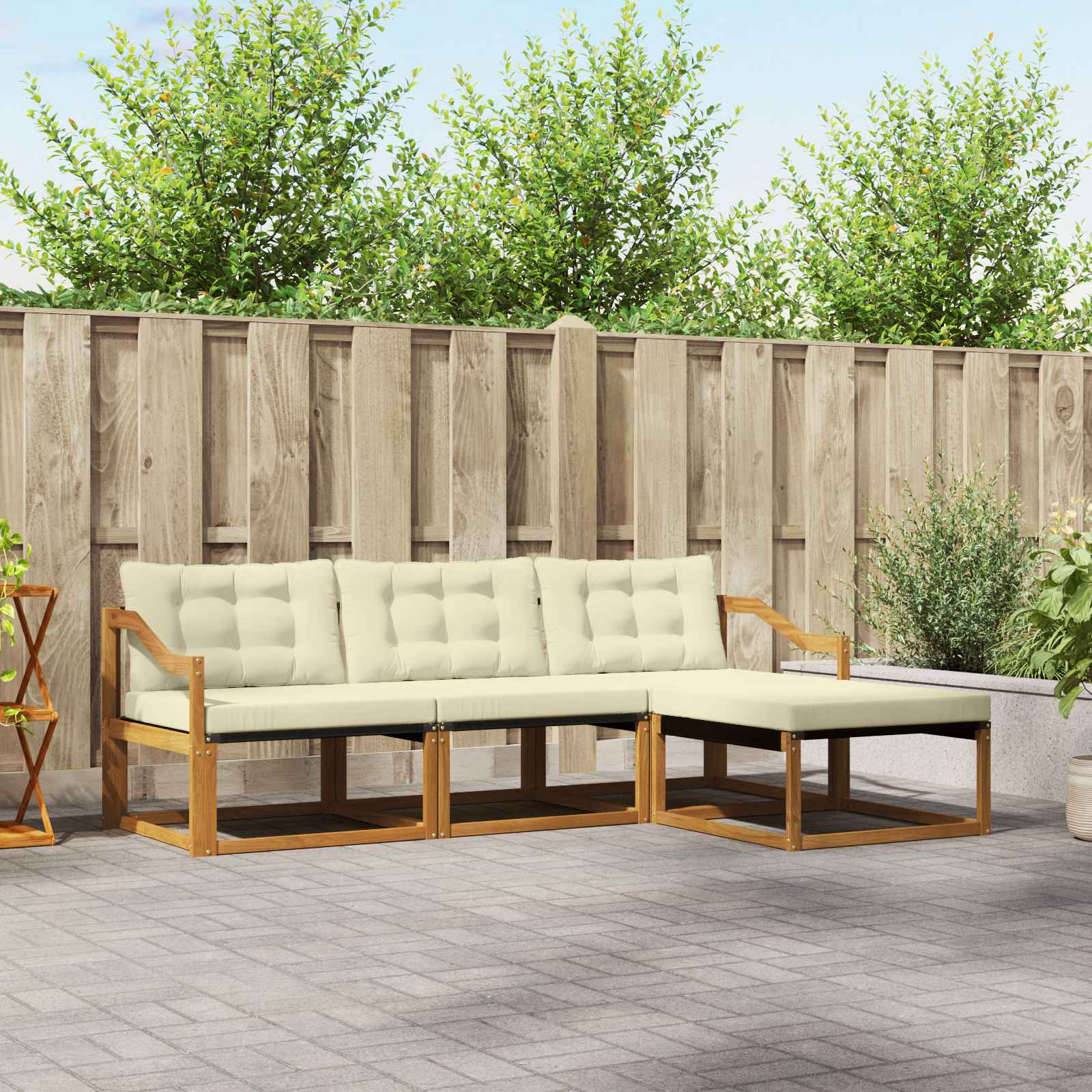 Outdoor Sofagarnitur mit Kissen, 4-teilig