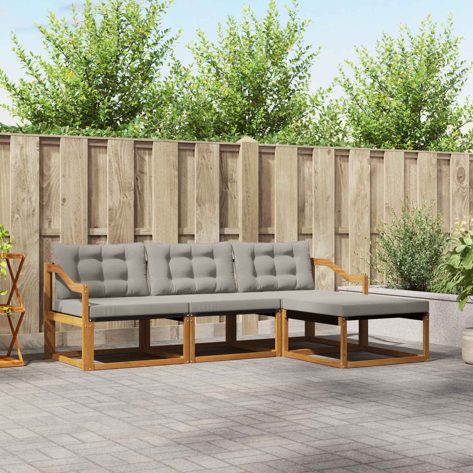 Outdoor Sofagarnitur mit Kissen, 4-teilig
