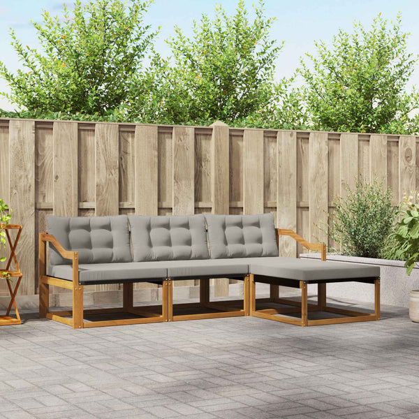 Outdoor Sofagarnitur mit Kissen, 4-teilig