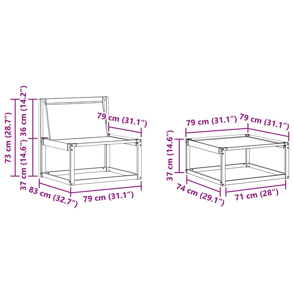Outdoor Sofagarnitur mit Kissen, 4-teilig