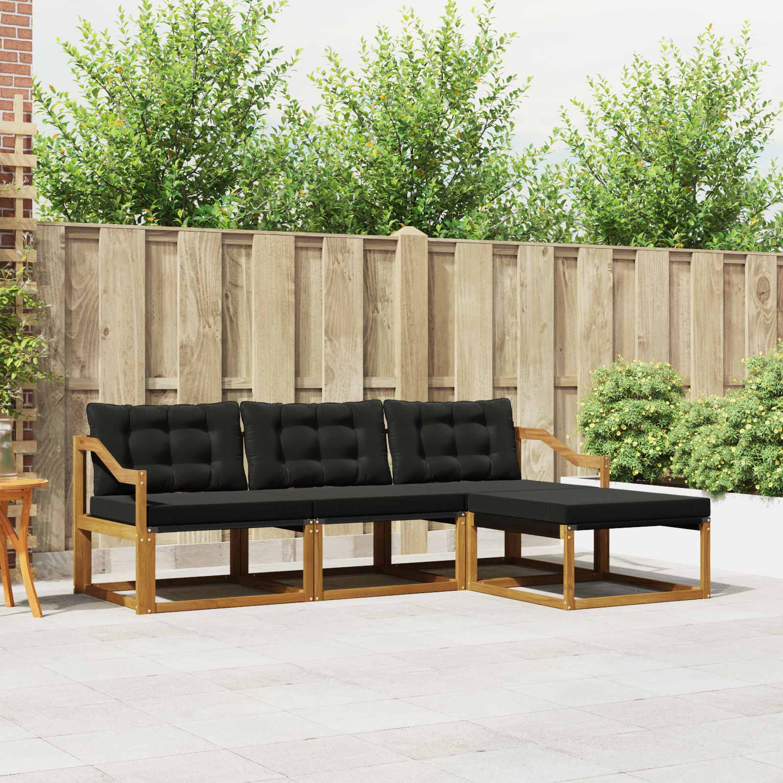 Outdoor Sofagarnitur mit Kissen, 4-teilig