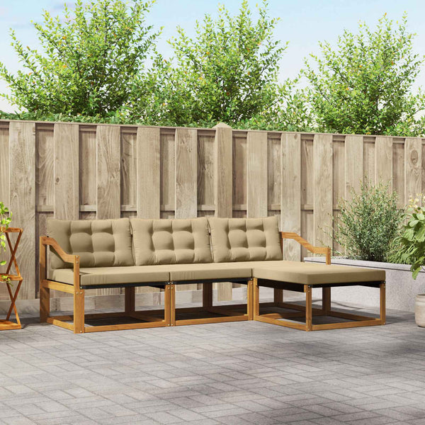 Outdoor Sofagarnitur mit Kissen, 4-teilig