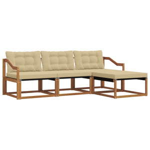 Outdoor Sofagarnitur mit Kissen, 4-teilig