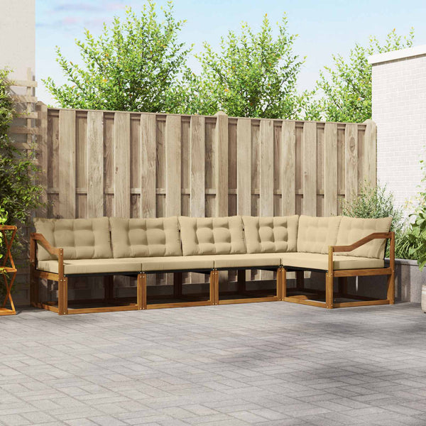 Outdoor Sofagarnitur mit Kissen, 5-teilig