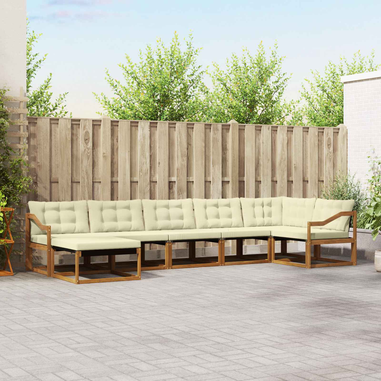 7-teilige Outdoor-Sofagarnitur Akazie