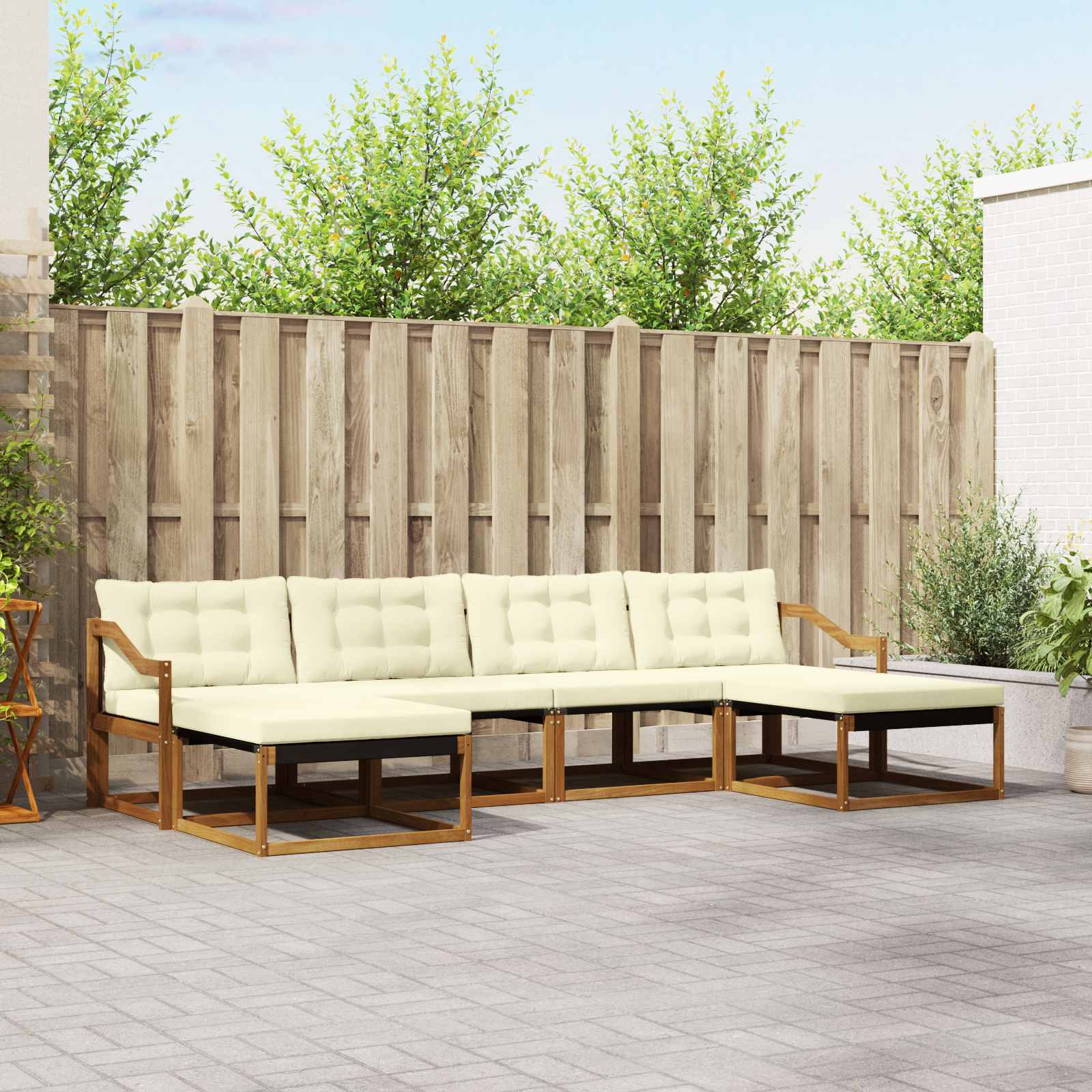 Outdoor Sofagarnitur mit Kissen, 6-teilig