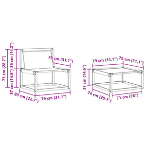 Outdoor Sofagarnitur mit Kissen, 6-teilig