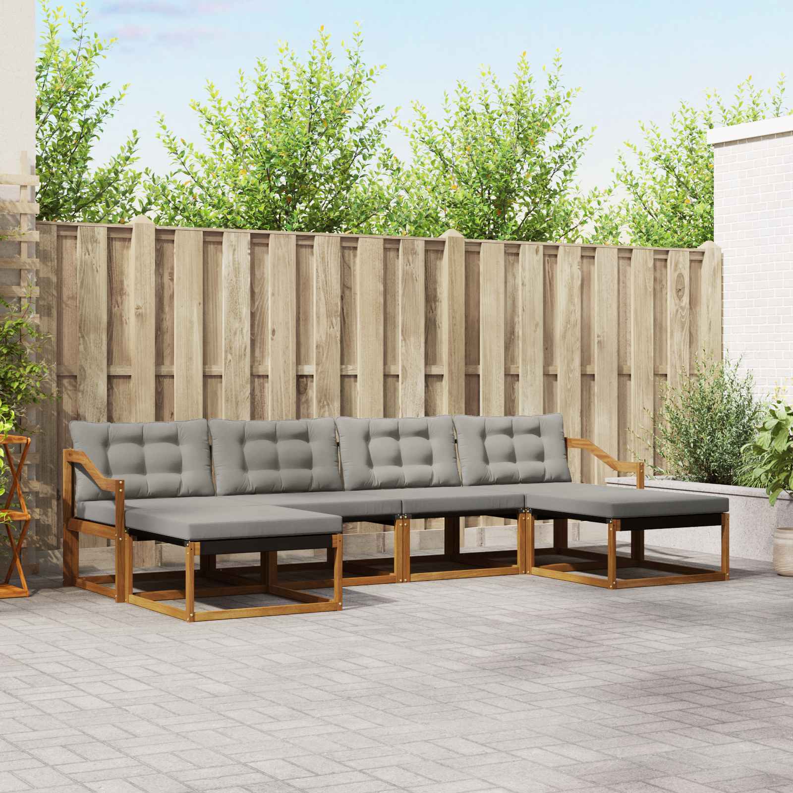 Outdoor Sofagarnitur mit Kissen, 6-teilig