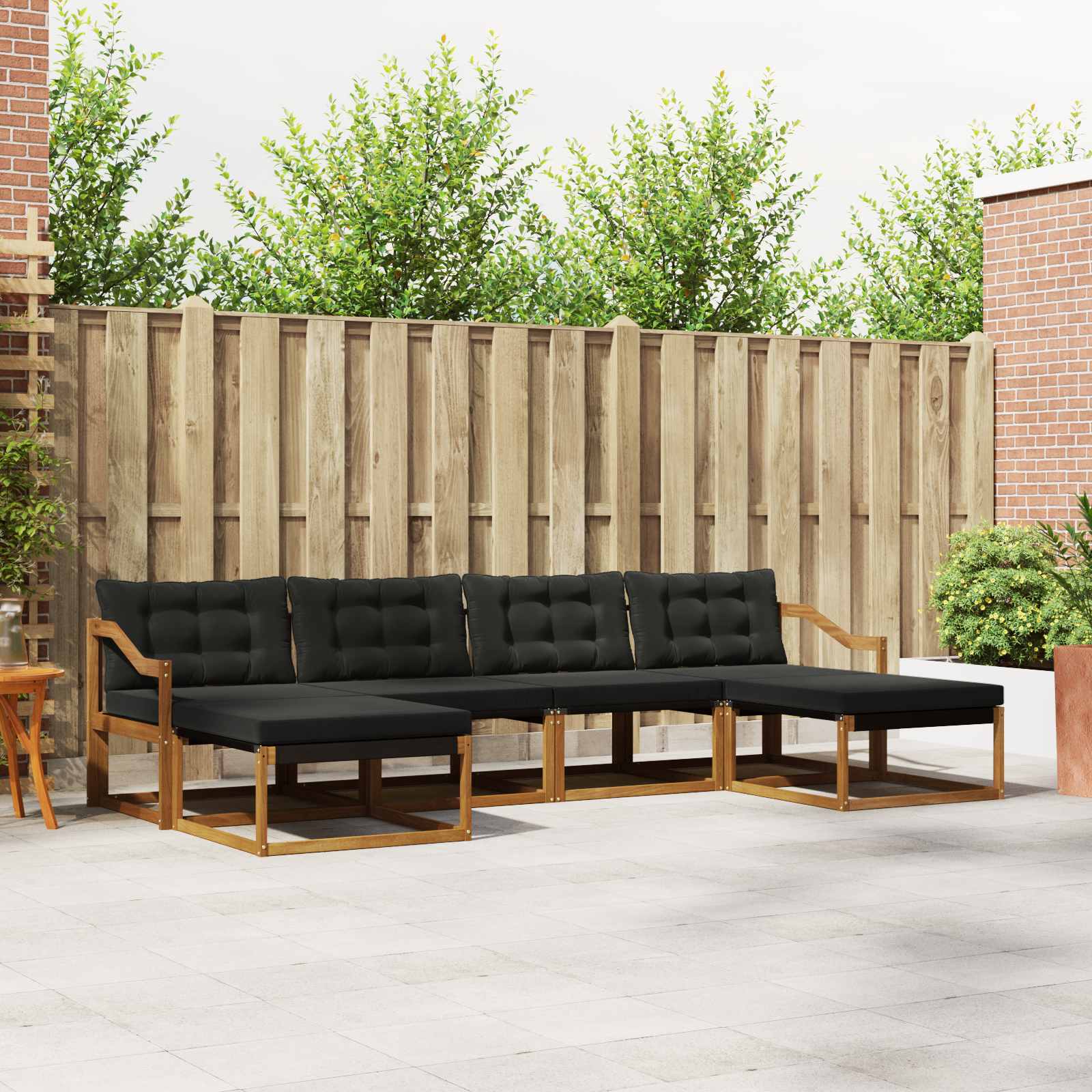 Outdoor Sofagarnitur mit Kissen, 6-teilig