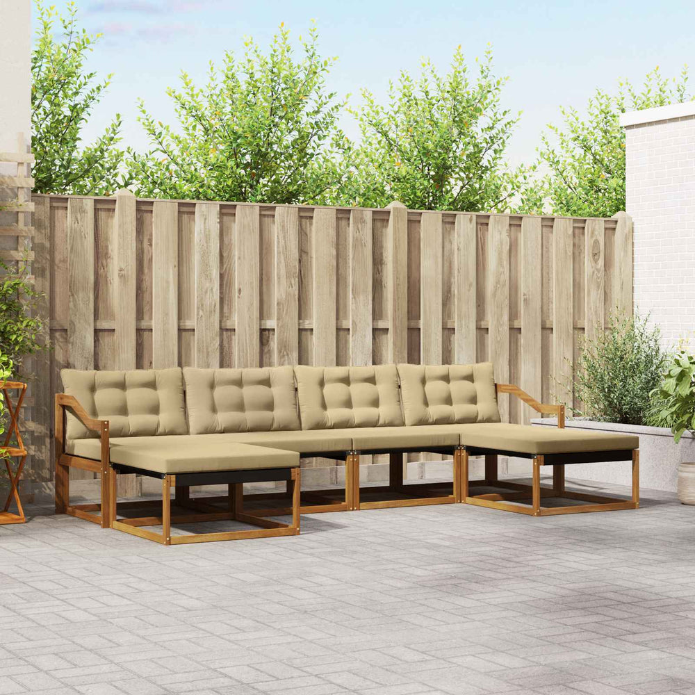 Outdoor Sofagarnitur mit Kissen, 6-teilig