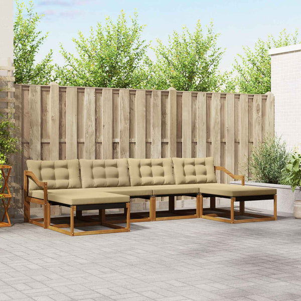 Outdoor Sofagarnitur mit Kissen, 6-teilig
