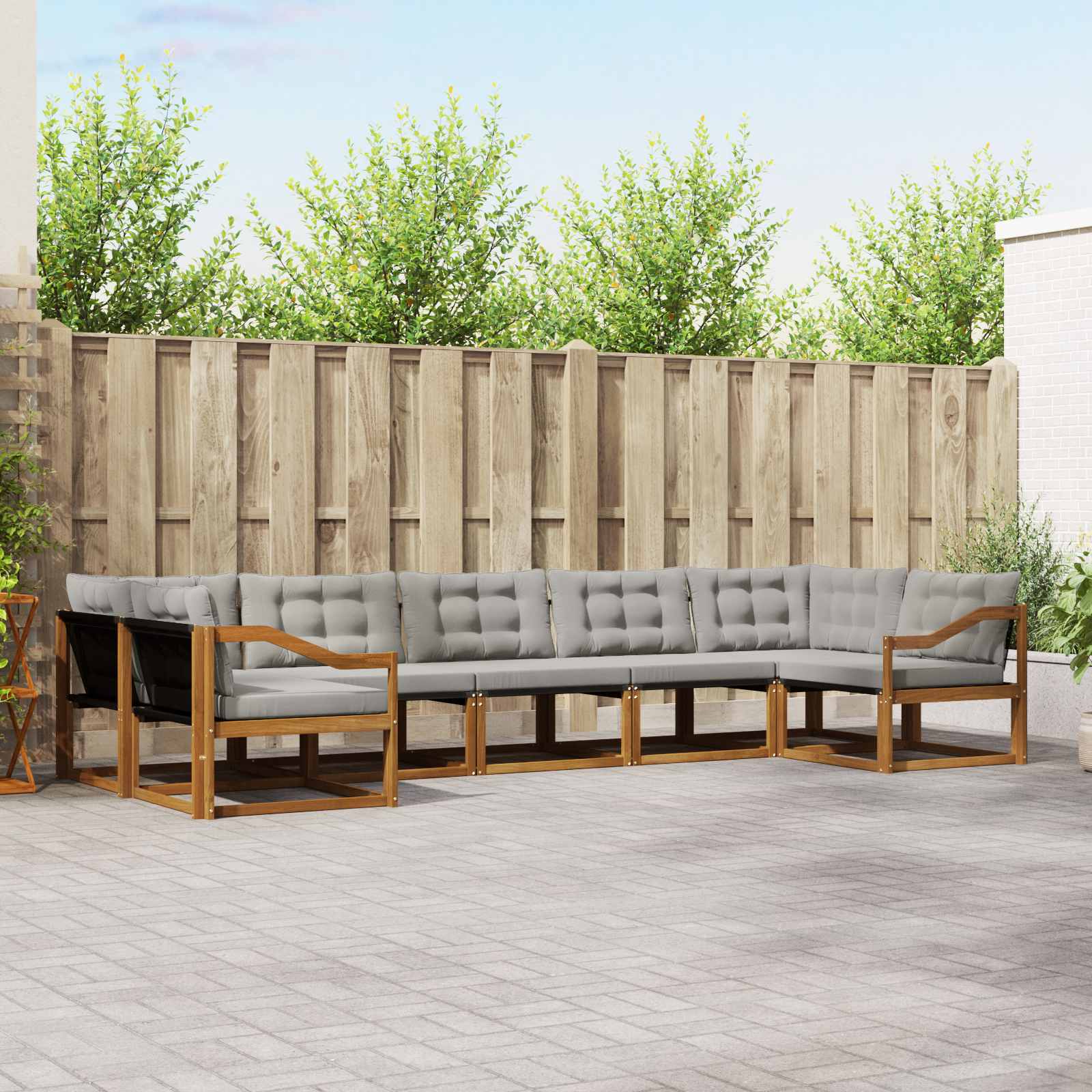 Outdoor Sofagarnitur mit Kissen, 7-teilig