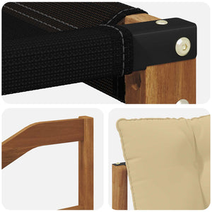 Outdoor Sofagarnitur mit Kissen, Natur/Beige, 7-teilig