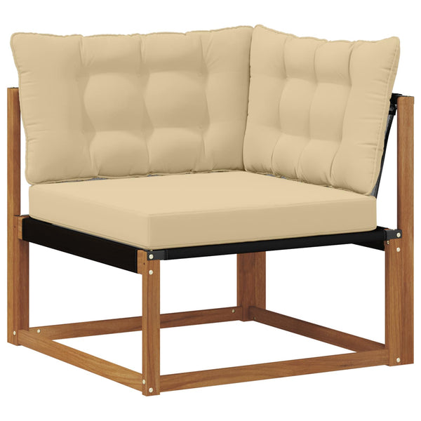 Outdoor Sofagarnitur mit Kissen, Natur/Beige, 7-teilig