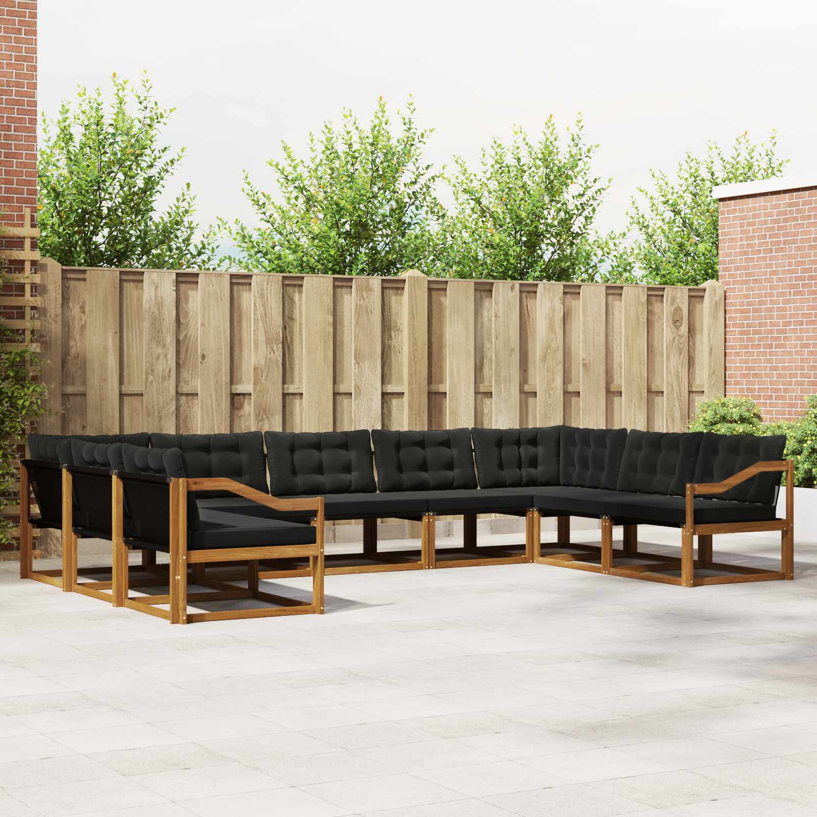 Outdoor Sofagarnitur mit Kissen, 9-teilig