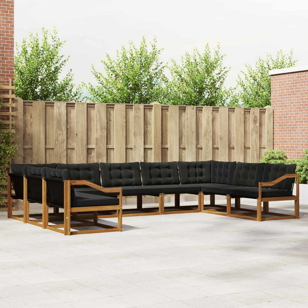 Outdoor Sofagarnitur mit Kissen, 9-teilig
