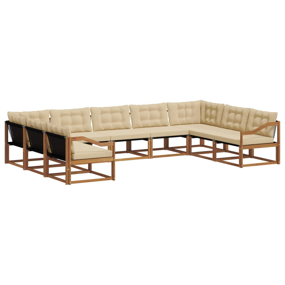 Outdoor Sofagarnitur mit Kissen, 9-teilig