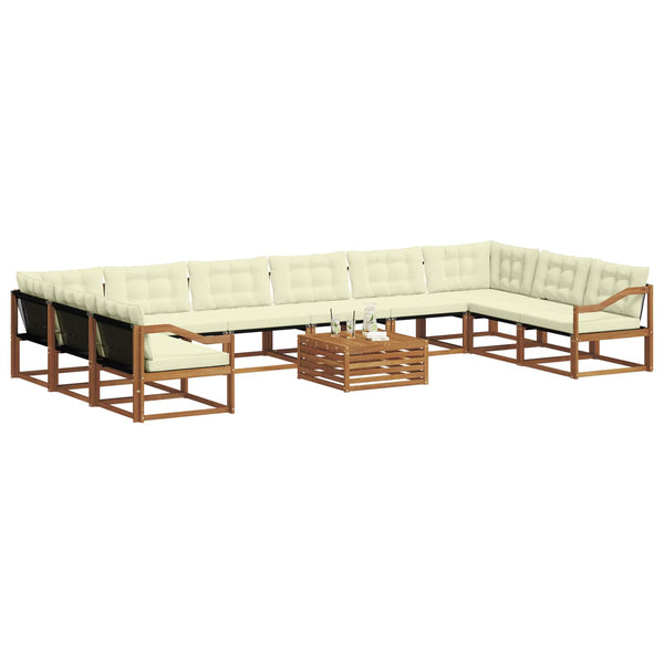 Outdoor Sofagarnitur mit Kissen, 11-teilig