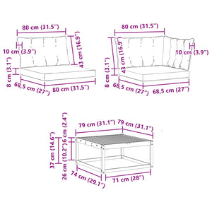 Outdoor Sofa Set mit Kissen, 11-teilig