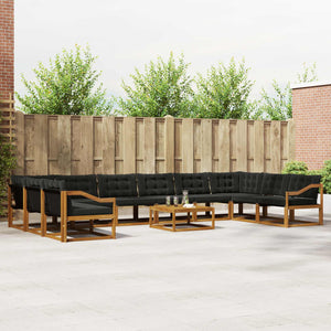 Outdoor Sofagarnitur mit Kissen, 11-teilig