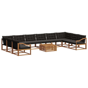 Outdoor Sofagarnitur mit Kissen, 11-teilig
