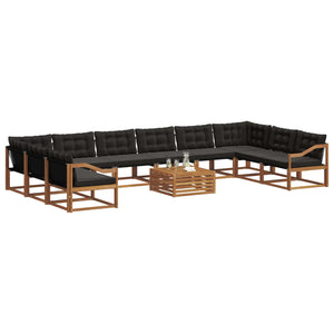 Outdoor Sofagarnitur mit Kissen, 11-teilig