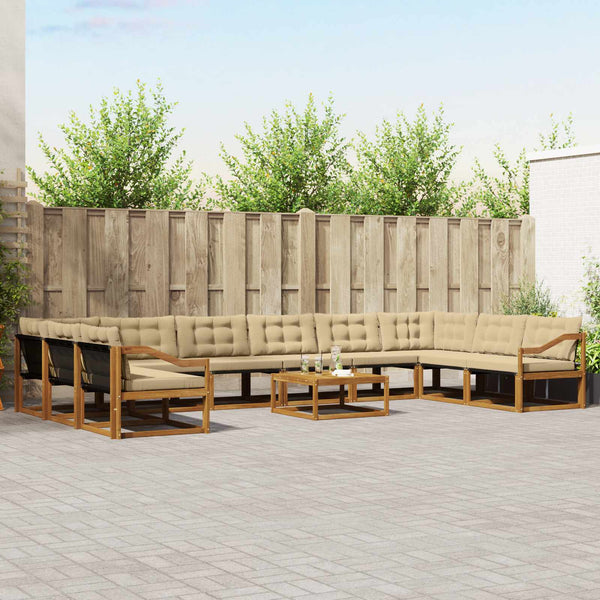 Outdoor Sofagarnitur mit Kissen, 11-teilig