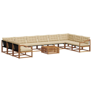 Outdoor Sofagarnitur mit Kissen, 11-teilig