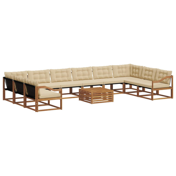 Outdoor Sofagarnitur mit Kissen, 11-teilig