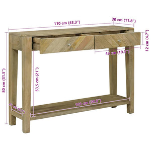 Konsolentisch Grau 110cm mit Schubladen