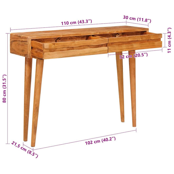 Konsolentisch Braun Akazie Massivholz 110cm
