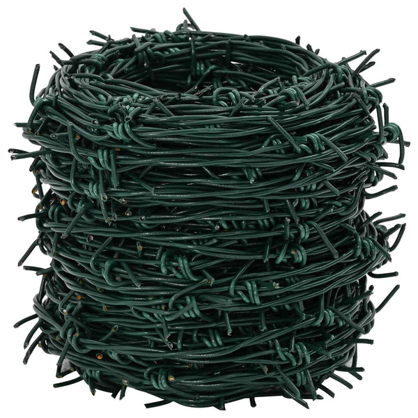 Grüner Stacheldraht 100m, feuerverzinkt