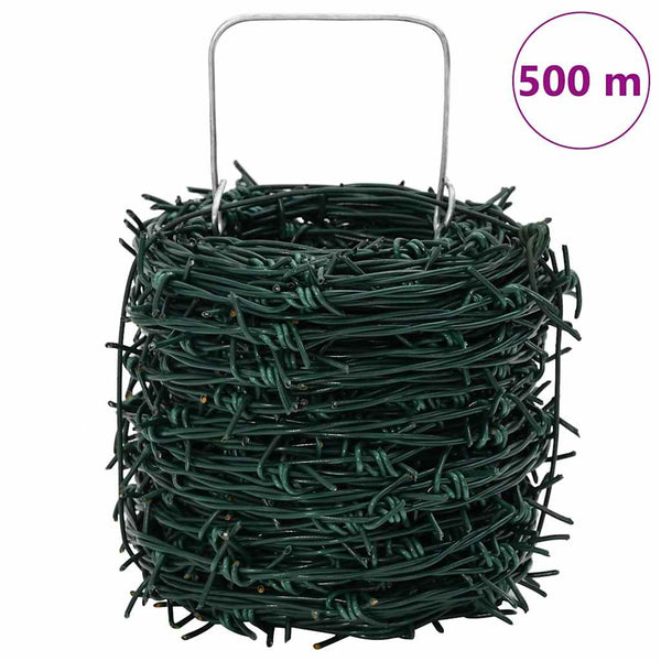 Grüner Stacheldraht 100m, feuerverzinkt