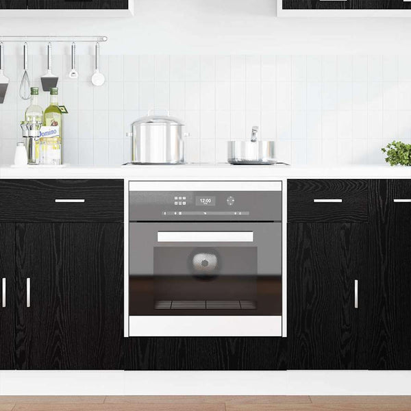 vidaXL Wall-Mounted Cabinet Black Oak Look 60 x 46 x 81.5 cm